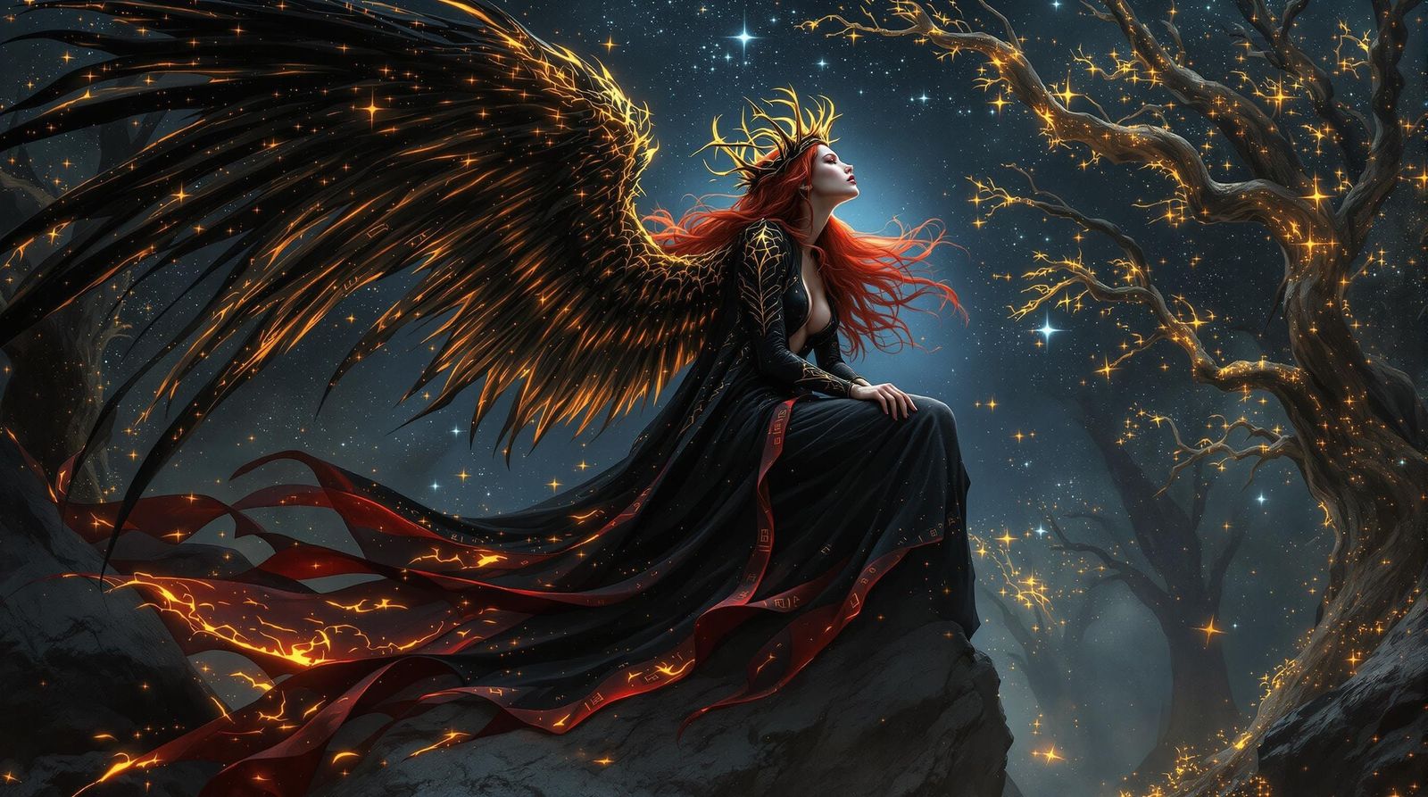 Celestial Queen Lilith in Gothic Splendor