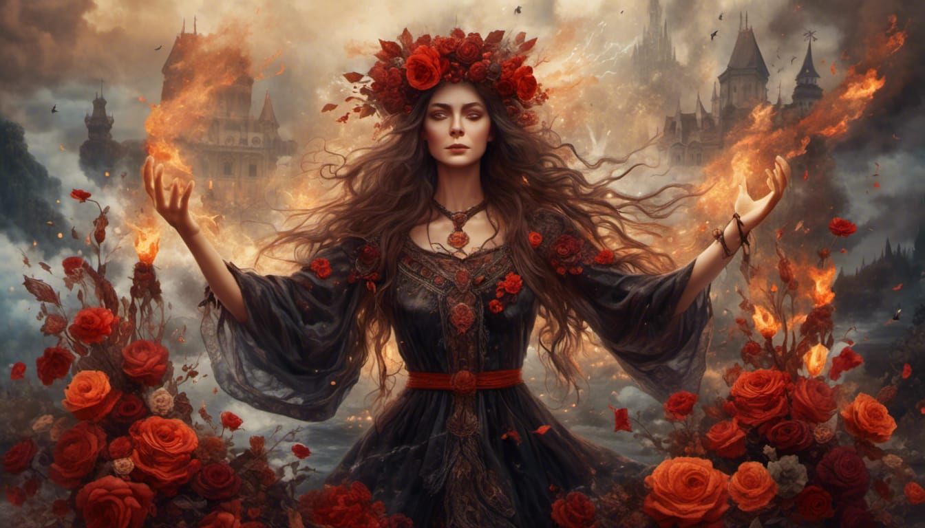 Ukrainian Witch Directs the Four Elements