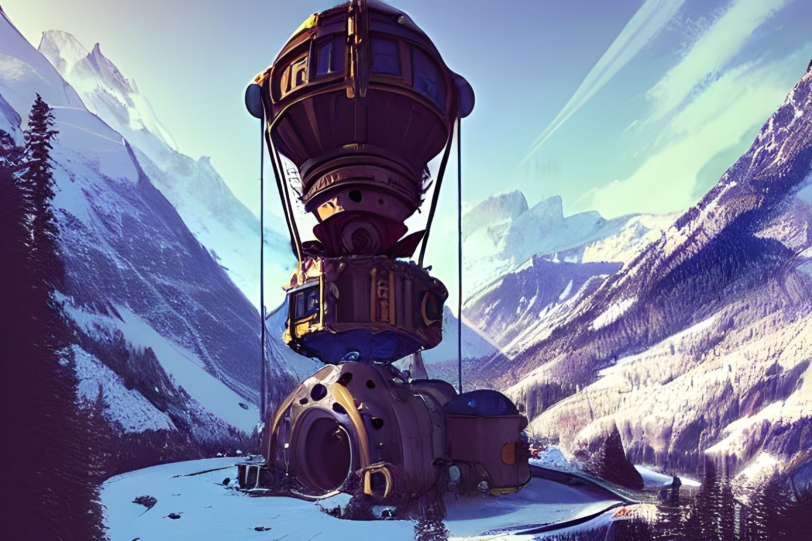 Steampunk Time Machine Lands in Swiss Alps