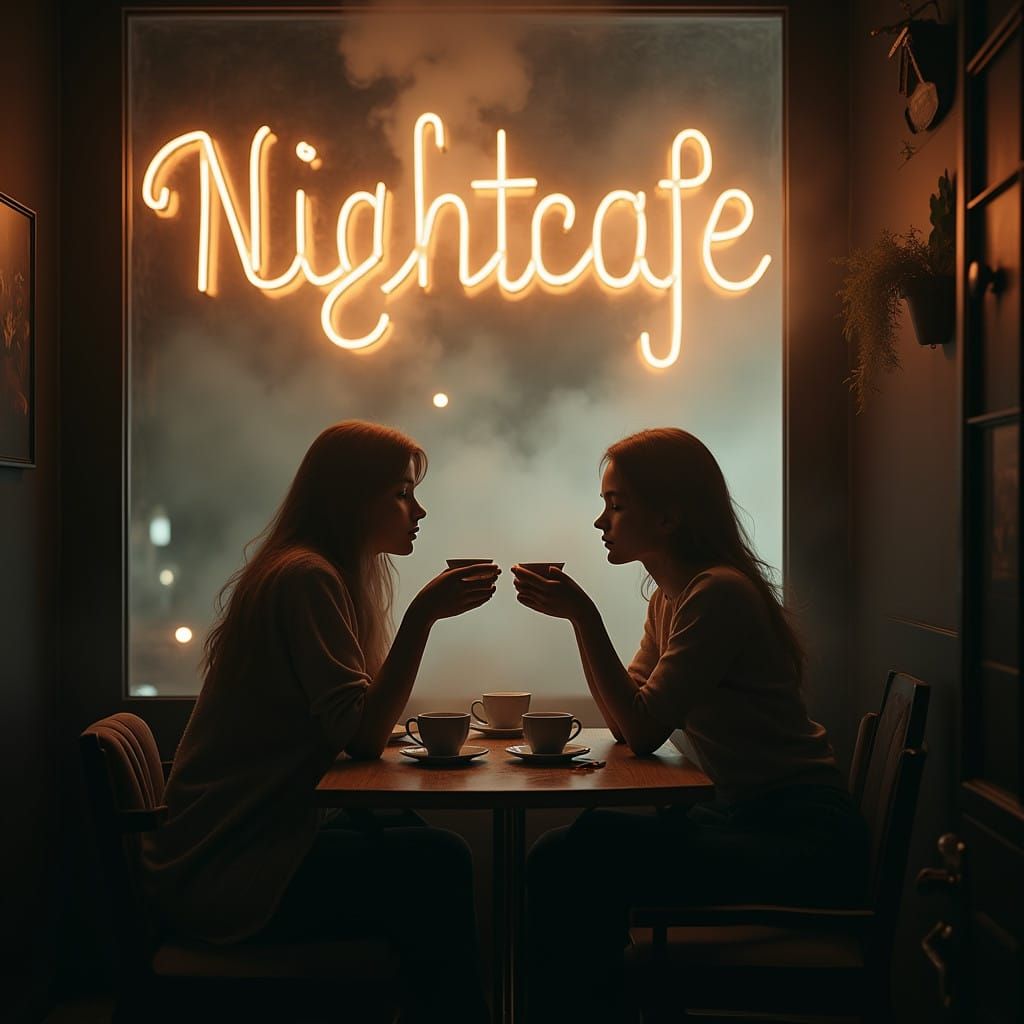 Cozy Cafe Scene in Ethereal Mist