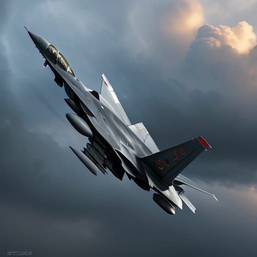 Futuristic Fighter Jet Concept Art in Digital Painting Style
