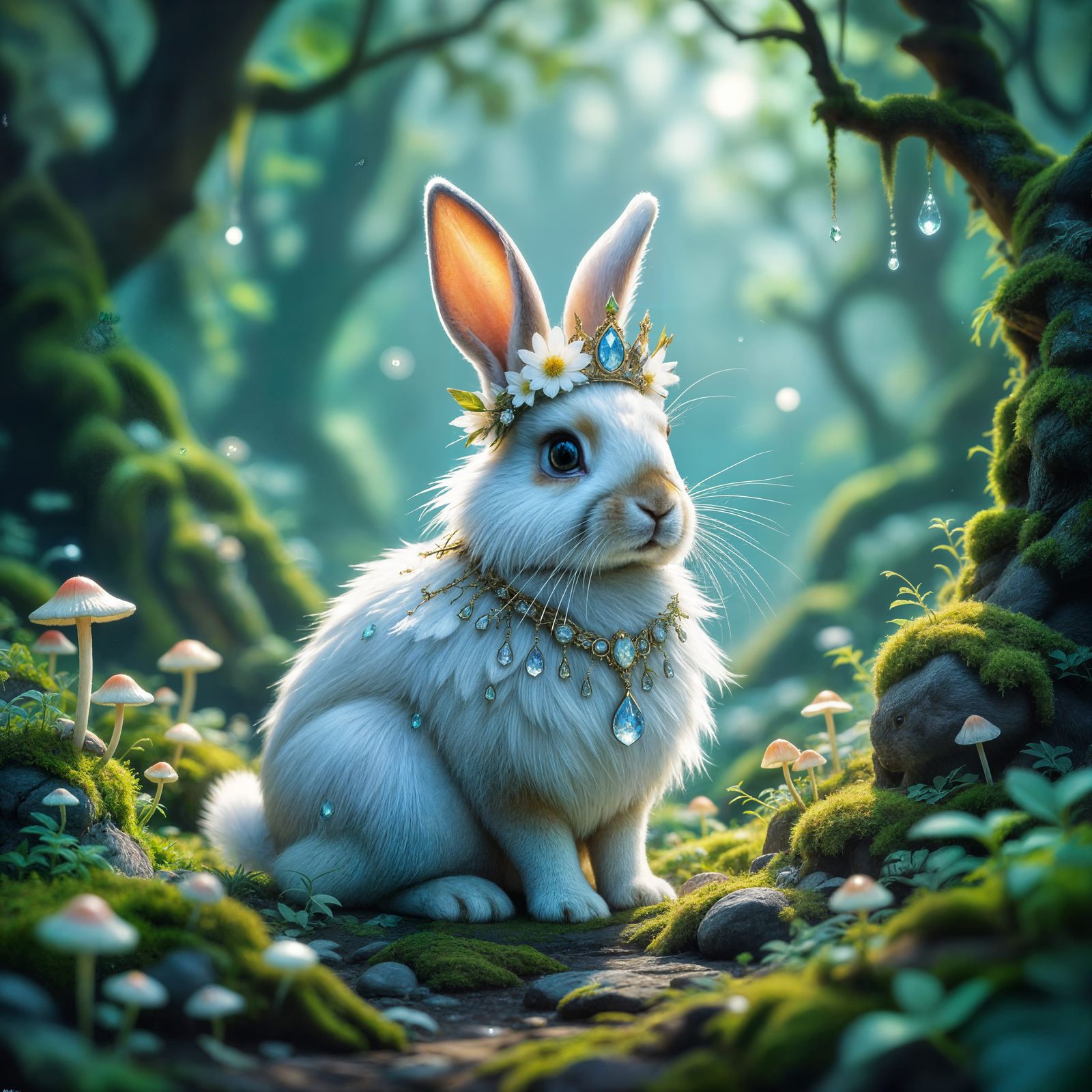 Regal Rabbit Queen in Enchanted Forest Kingdom