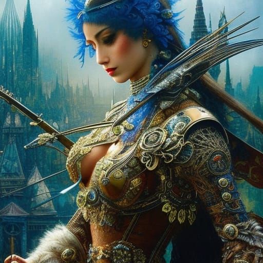 Art Brut Blue 3D Crow Digital Art