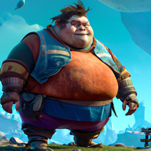 Detailed Matte Painting of a Heavy-Set Man