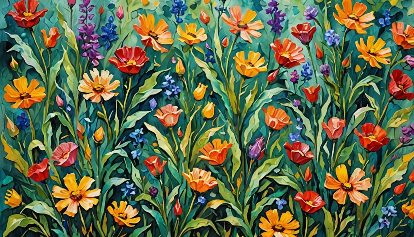 Gouache Impasto Painting on Canvas in 8k