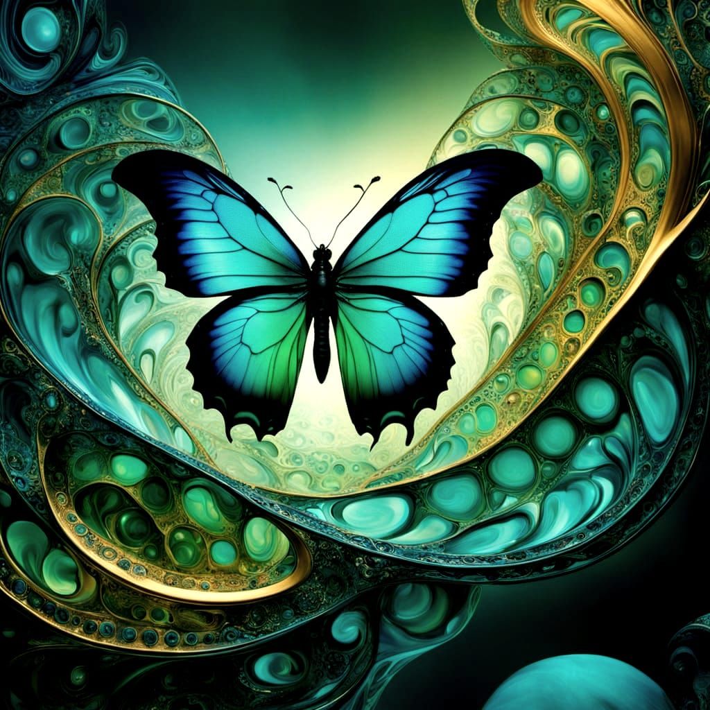 Ethereal Dragon in Iridescent Abstraction