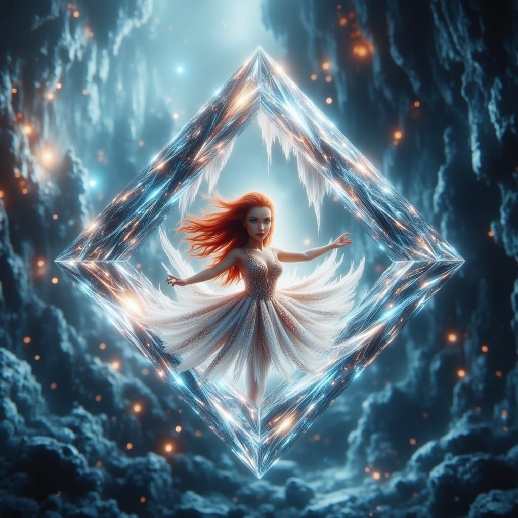 Enchanting Girl in Whimsical Cosmic Dreamscape