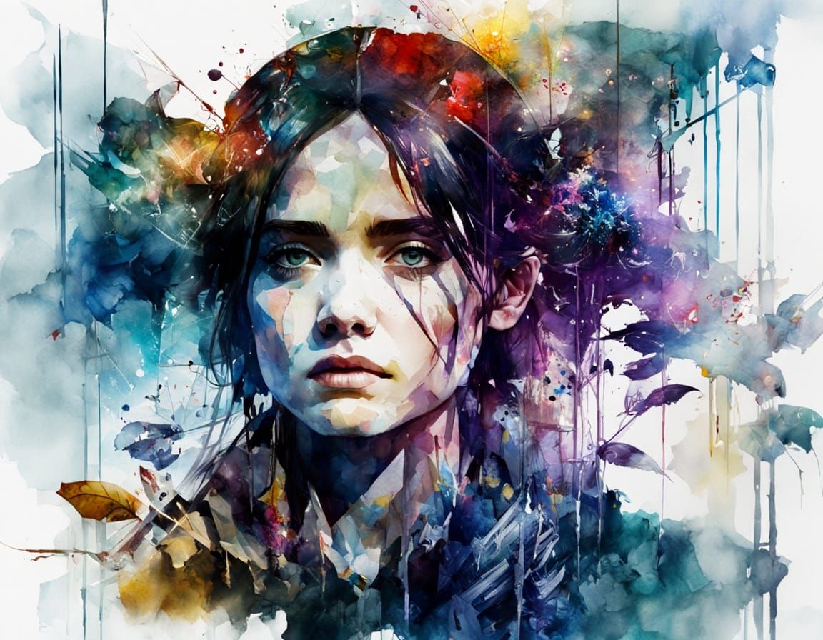 Kaleidoscope Scene in Watercolor Style