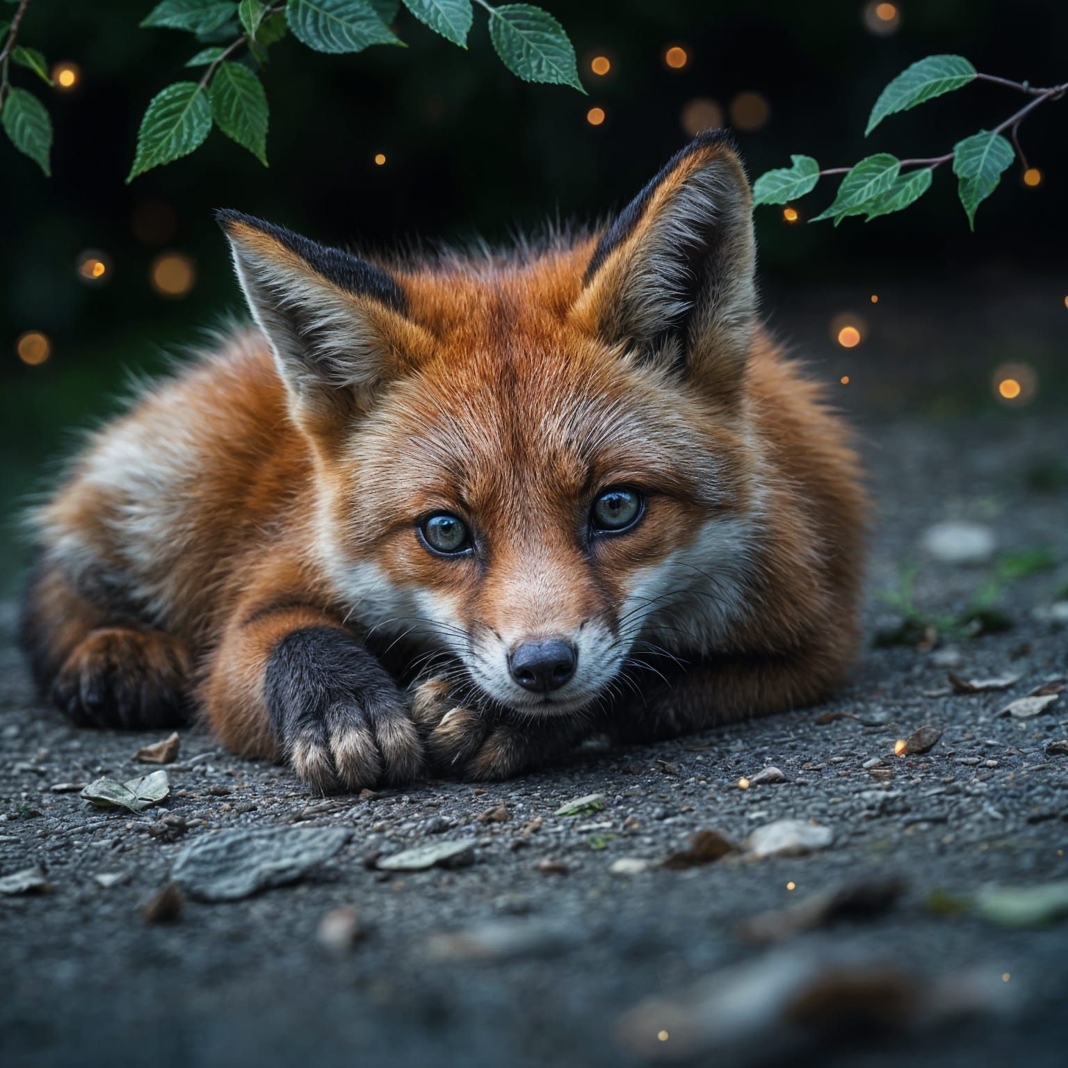 Enchanting Vermilion Fox in Whimsical Woodland Scene