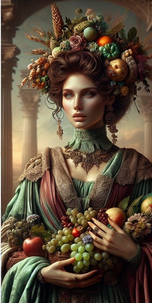 Gallo-Roman Goddess Rosmerta with Cornucopia in Digital Matt...