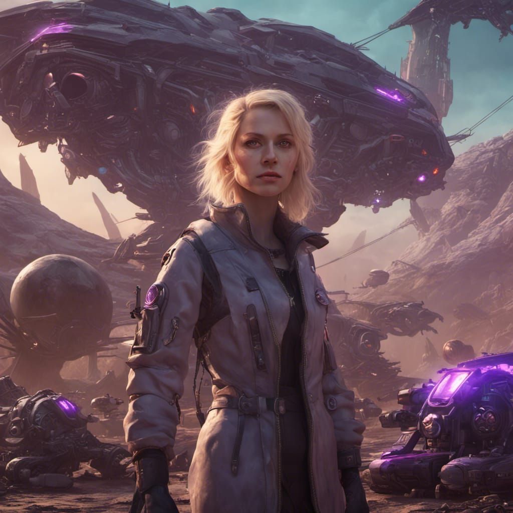 Fantasy Scientist on Alien Planet, Detailed Concept Art