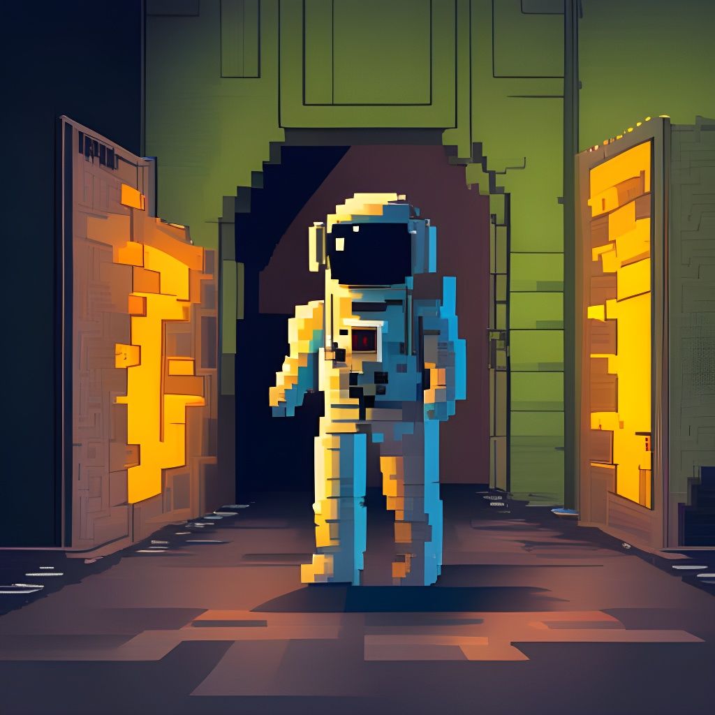 Retro Pixel Art Astronaut from ZX Spectrum Era