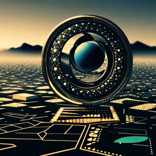 Abstract AI World Fractal Design in Vector Style