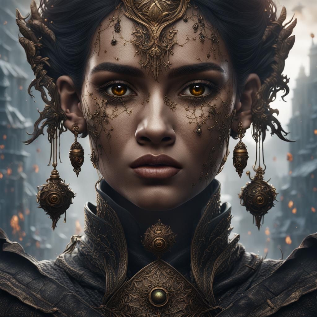 Woman with Black Eyes: Fantasy Concept Art