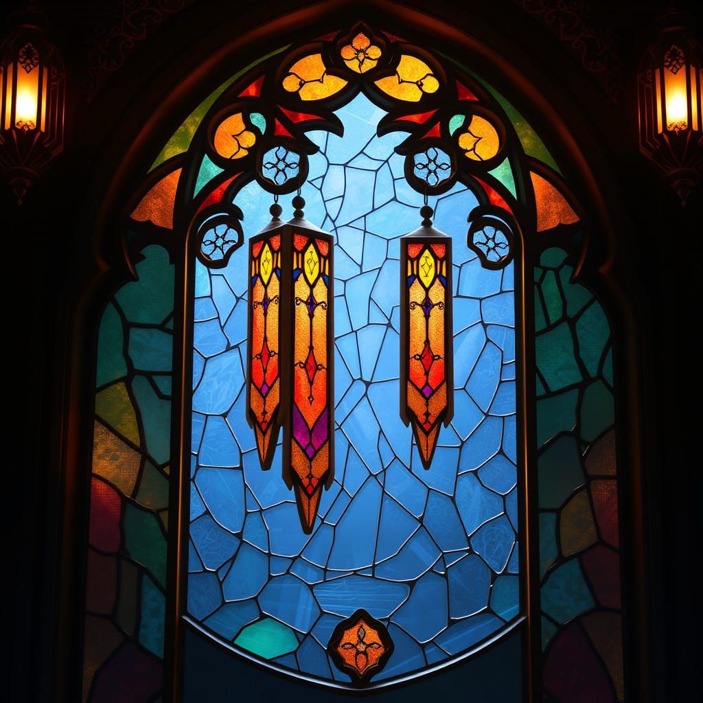 Fantastical Stained Glass Window Scenes in Deep Color