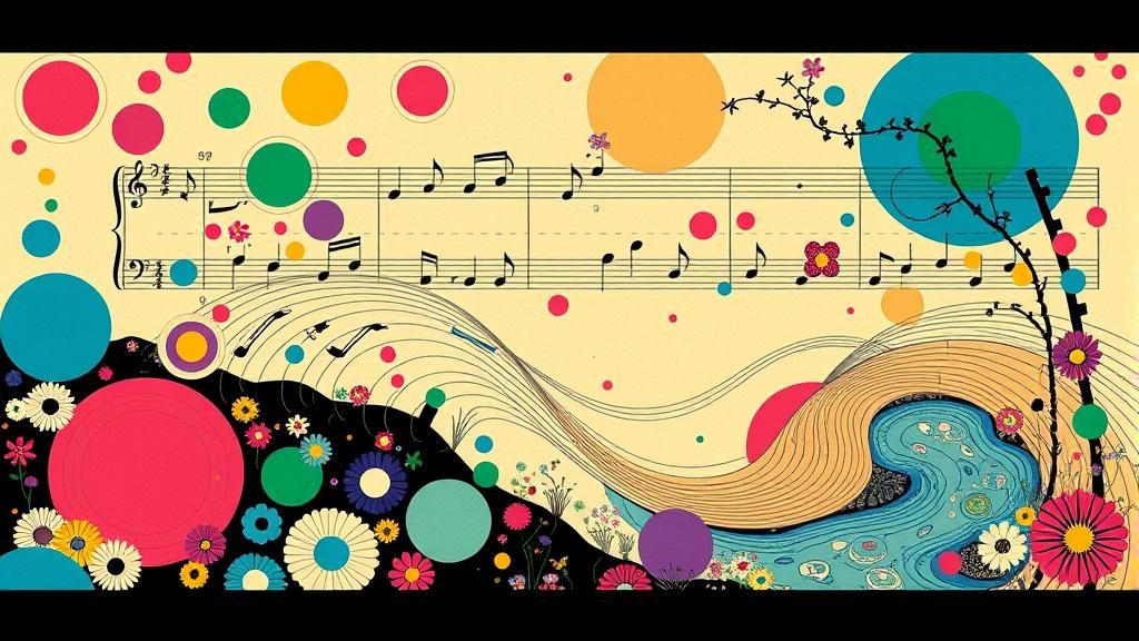 Kaleidoscopic Graphic Score in Murakami Style