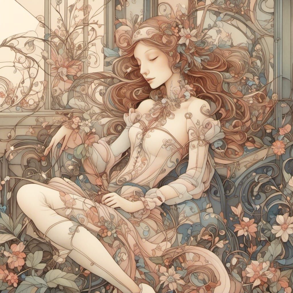 Woman Relaxing on a Sunny Patio