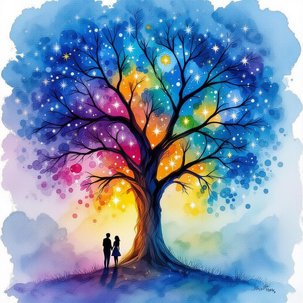 Night carnival alcohol ink painting in the tree so thickly don't have to be watercolor or something like this for the pa...