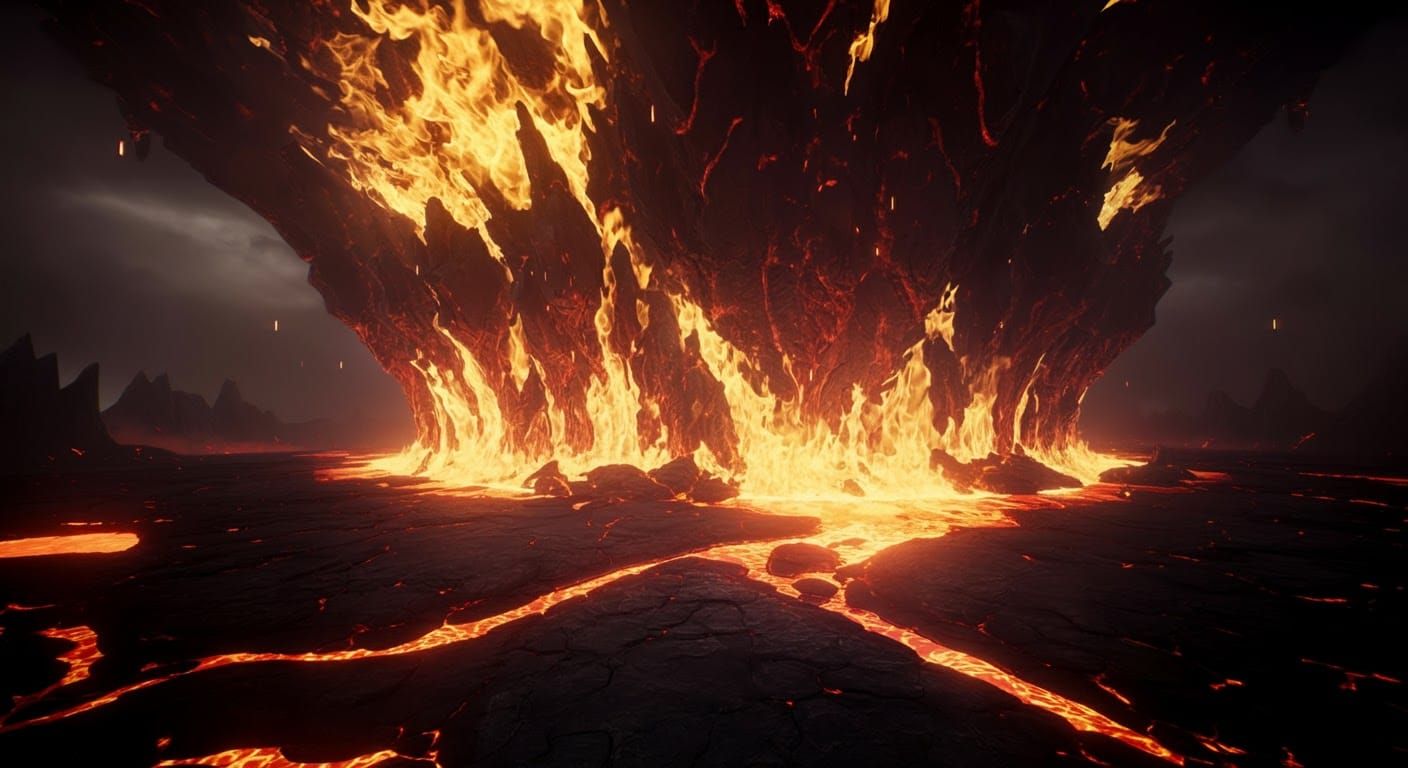 Infernal Hellscape with Fire and Brimstone