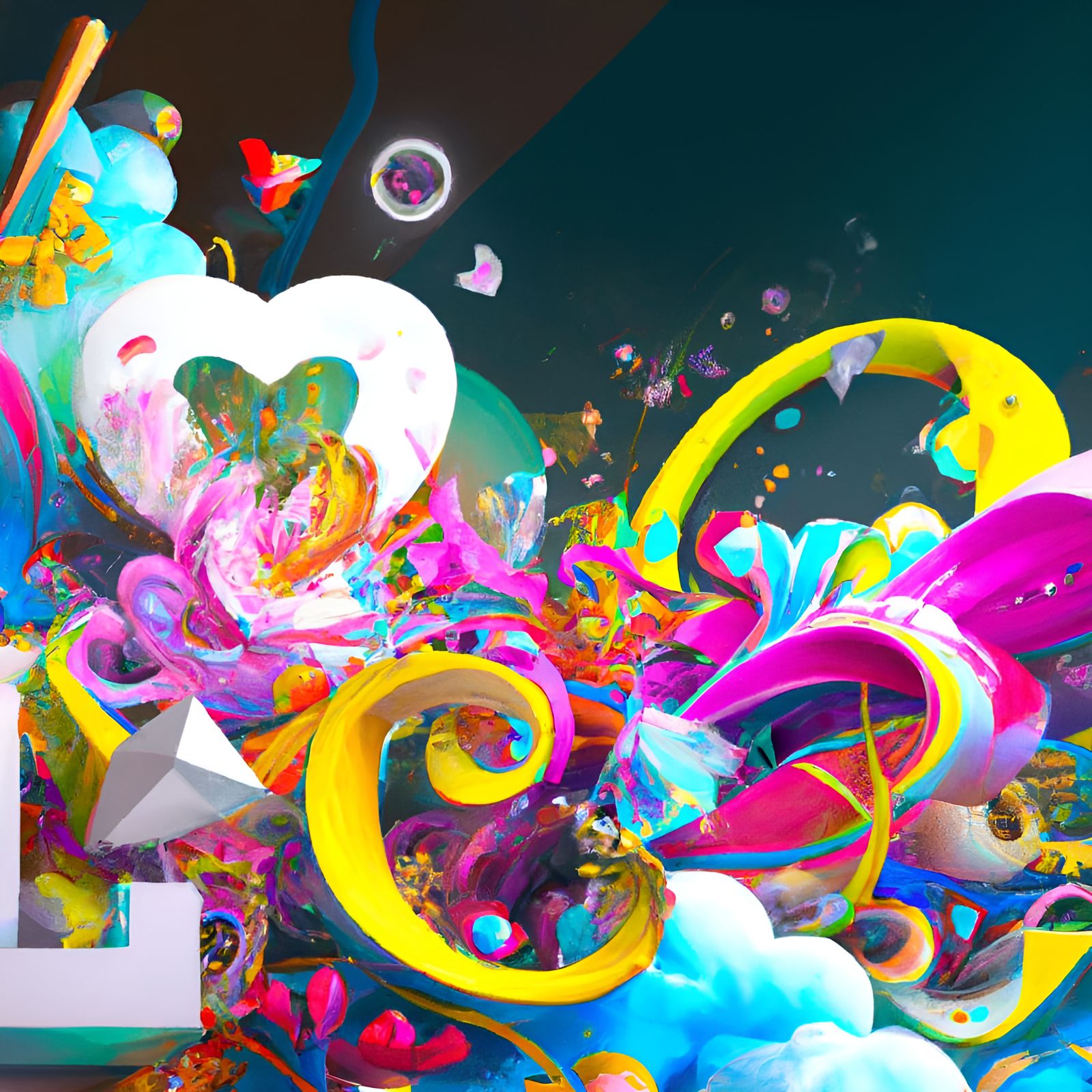 Ornate Abstract Graffiti Design in 3D