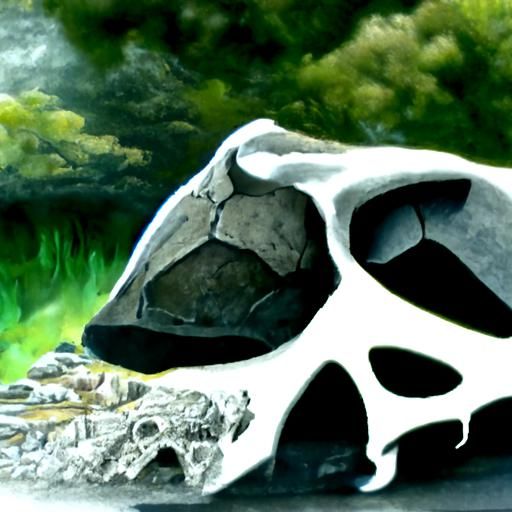 Detailed Matte Painting of a Skull