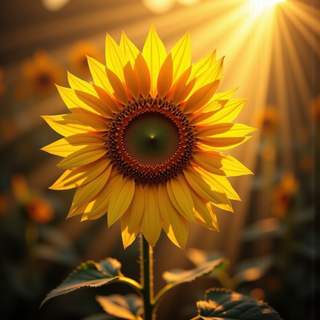 Vibrant Sunflower in Golden Hour Light