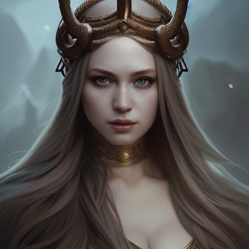 Detailed Viking Queen Portrait in Hyper-Realistic Style