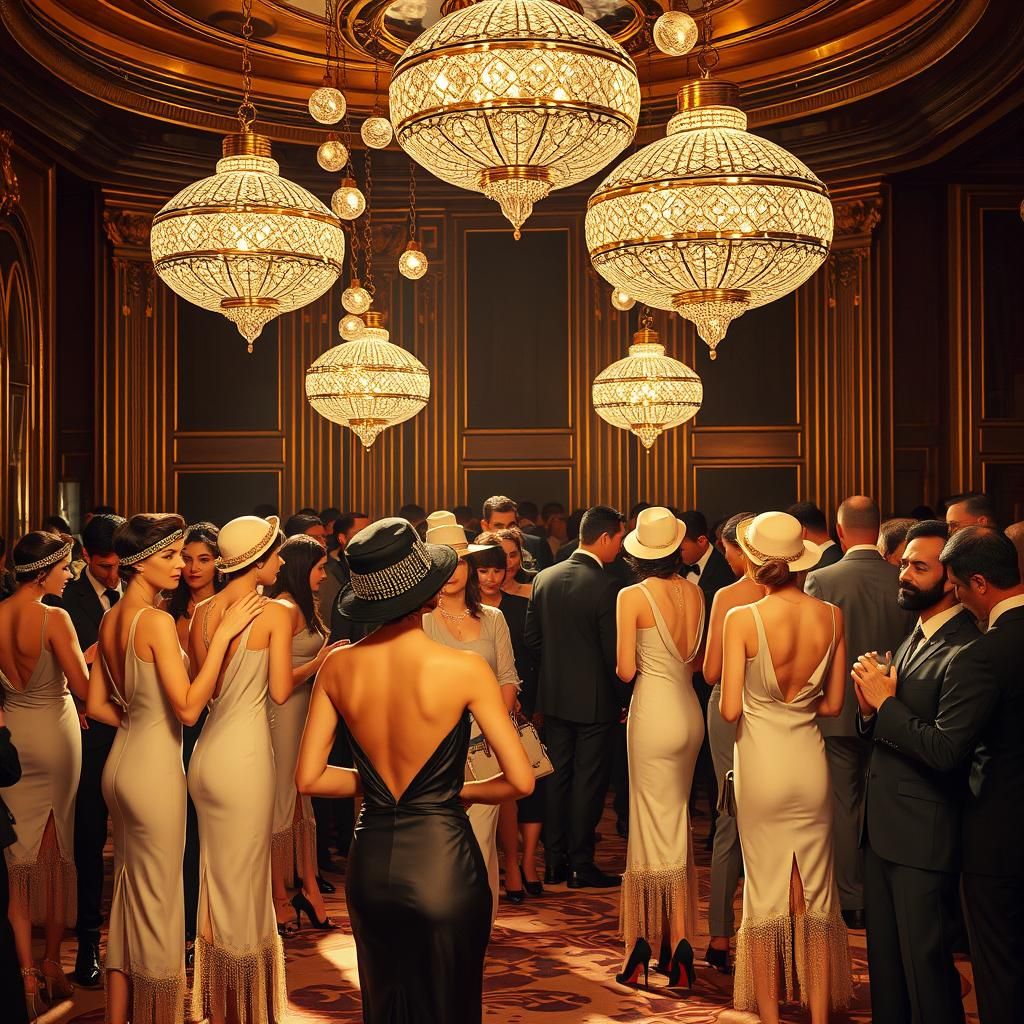 A glamorous Art Deco ballroom inspired by the style of Tamar...