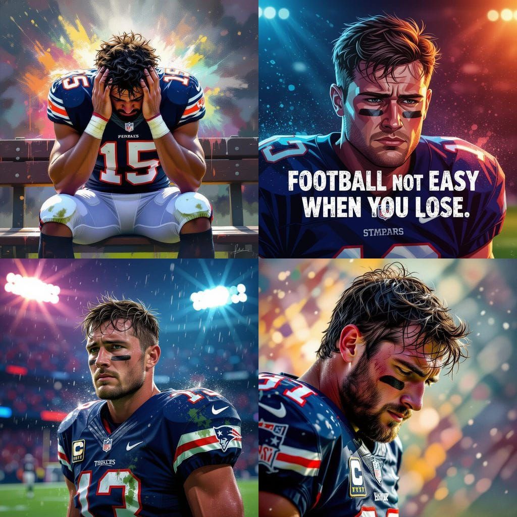 Hyperrealistic Football Player in Dramatic Splash Art