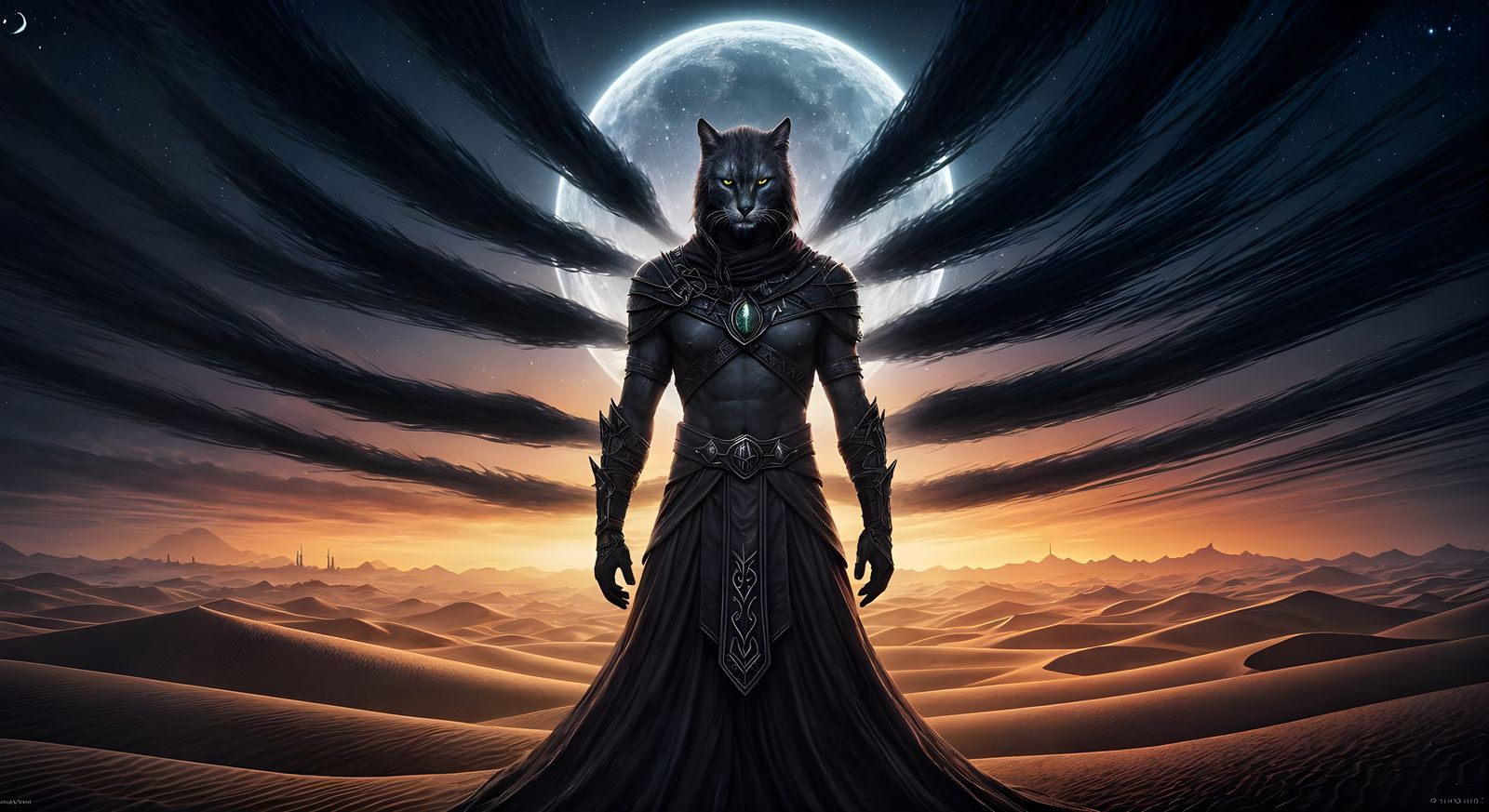 Rajhin, Khajiiti Thief God, in Watercolor Digital Art