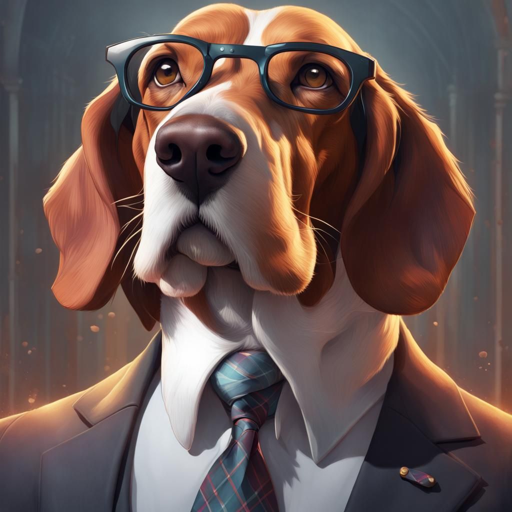 Anthropomorphic Bassett Hound Portrait in Unreal Engine 5