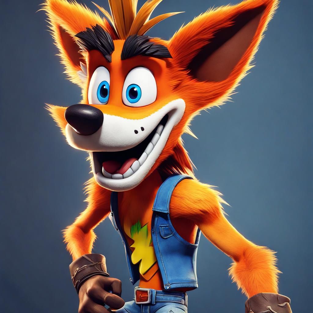 Crash Bandicoot Adventure: Hyperrealistic Splash Art