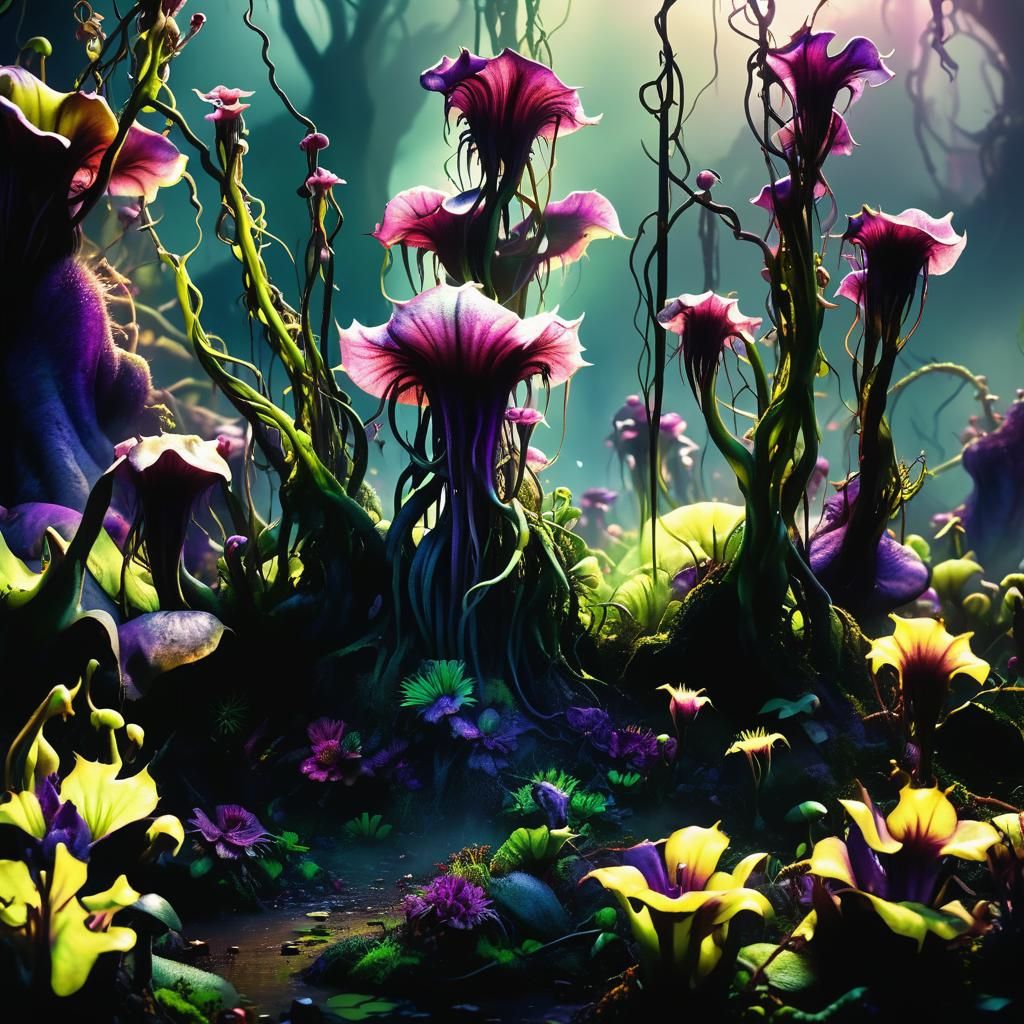 Apocalyptic Carnivorous Plants Devouring the World: Digital ...