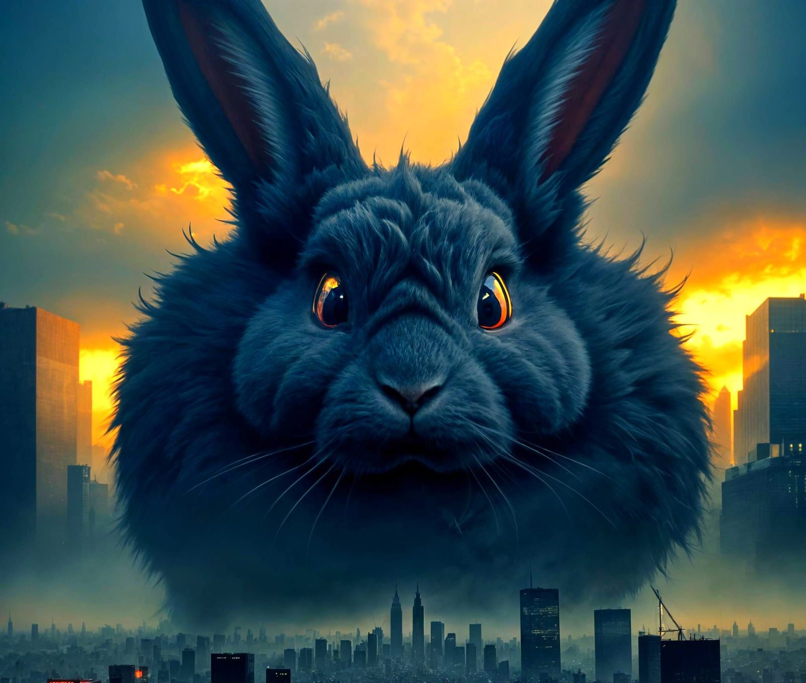Giant Fluffy Rabbit Devastates New York Skyline in Surreal D...