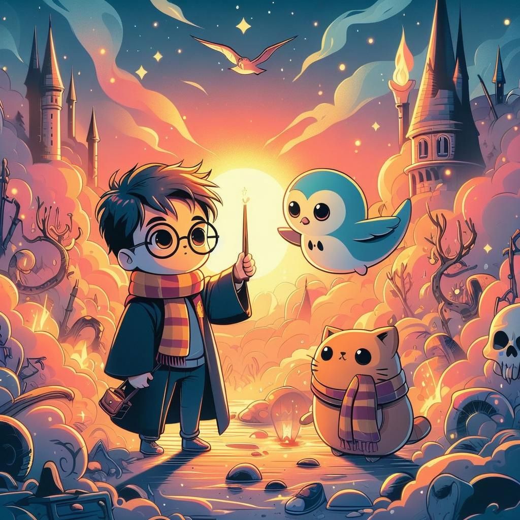 Harry Potter Portrait at Hogwarts in Soft Mist
