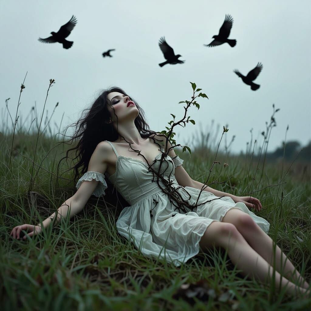 Haunting Transformation in Wyeth-Inspired Gothic Art