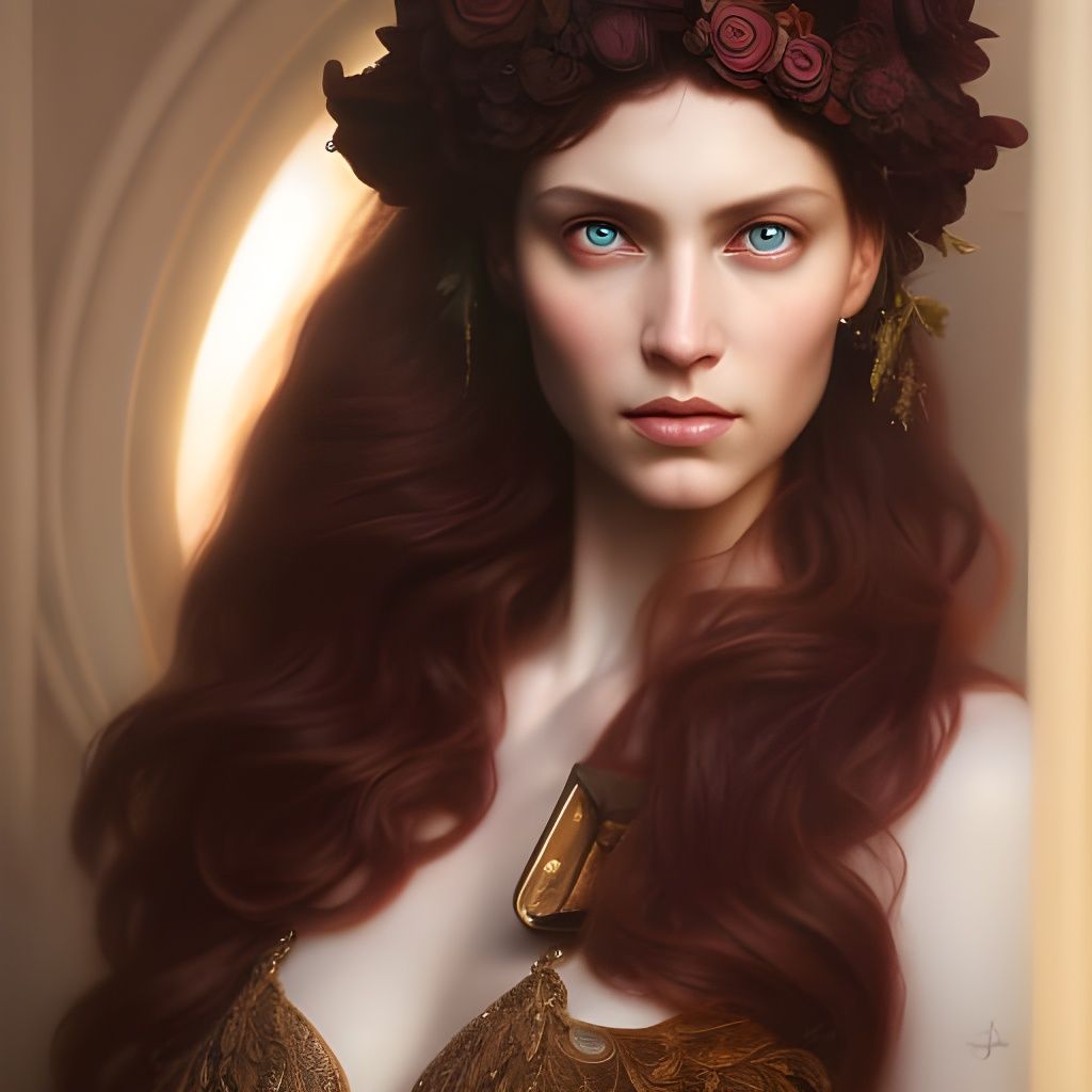 Goddess Megara Portrait in Hyperrealistic Style