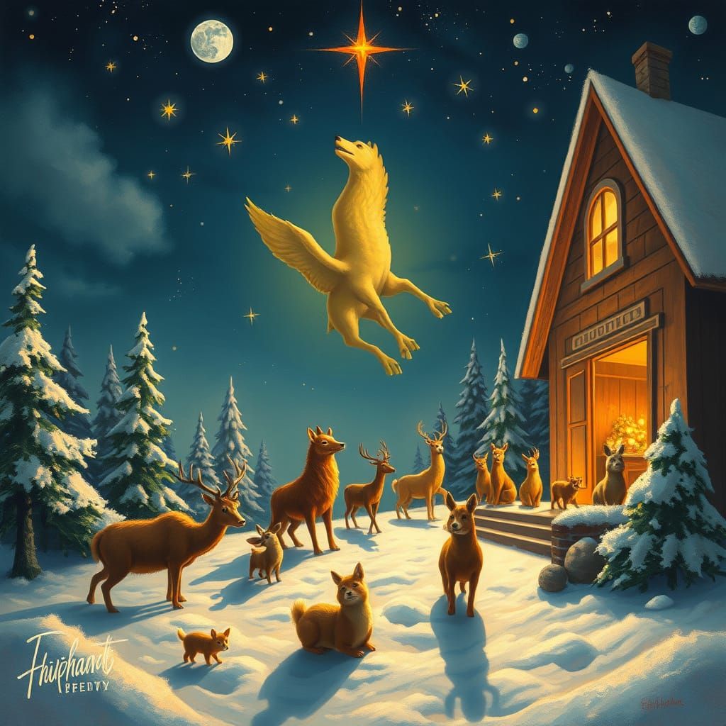 Animals Descending from Noah's Ark: Impressionistic Style