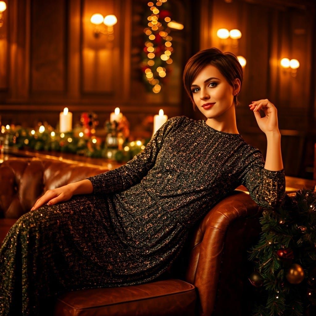 Elegant Woman in Luxury Winter Scene