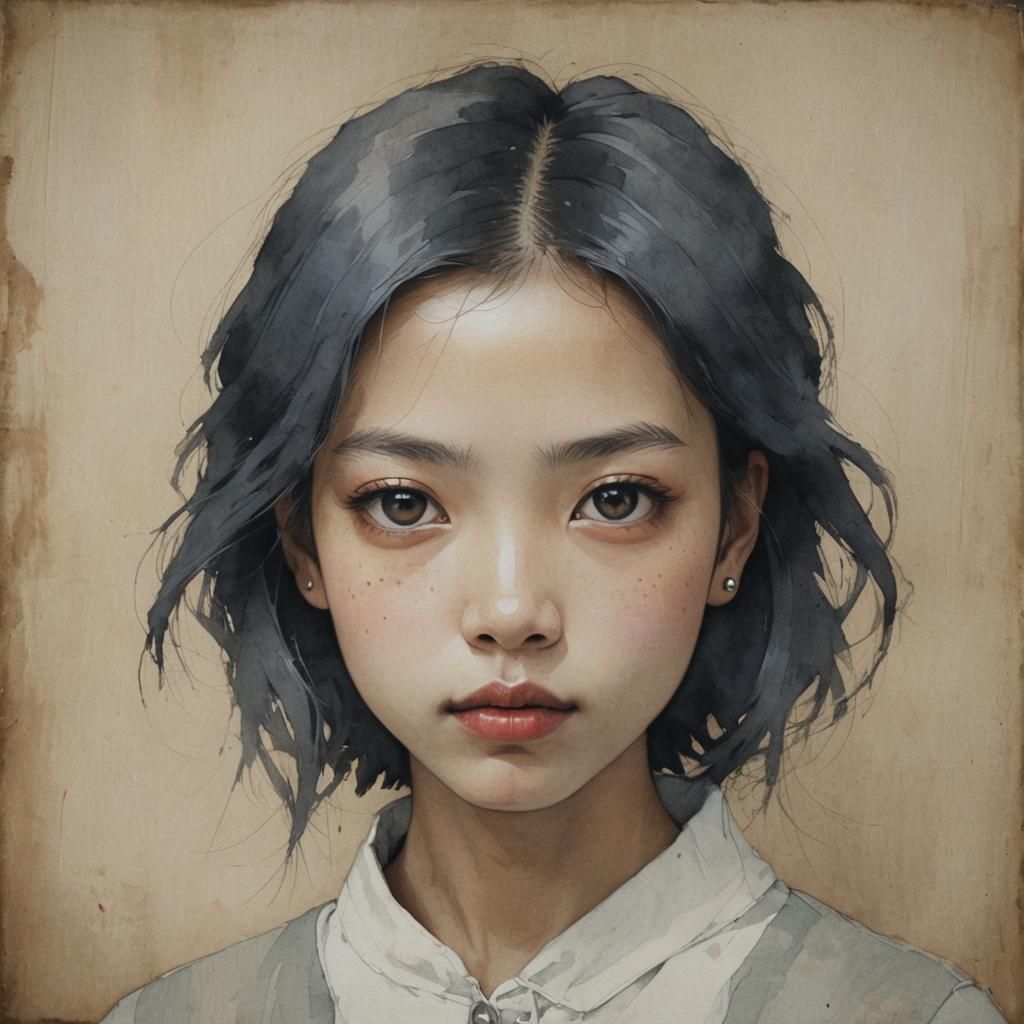 Girl Portrait in Surreal Style