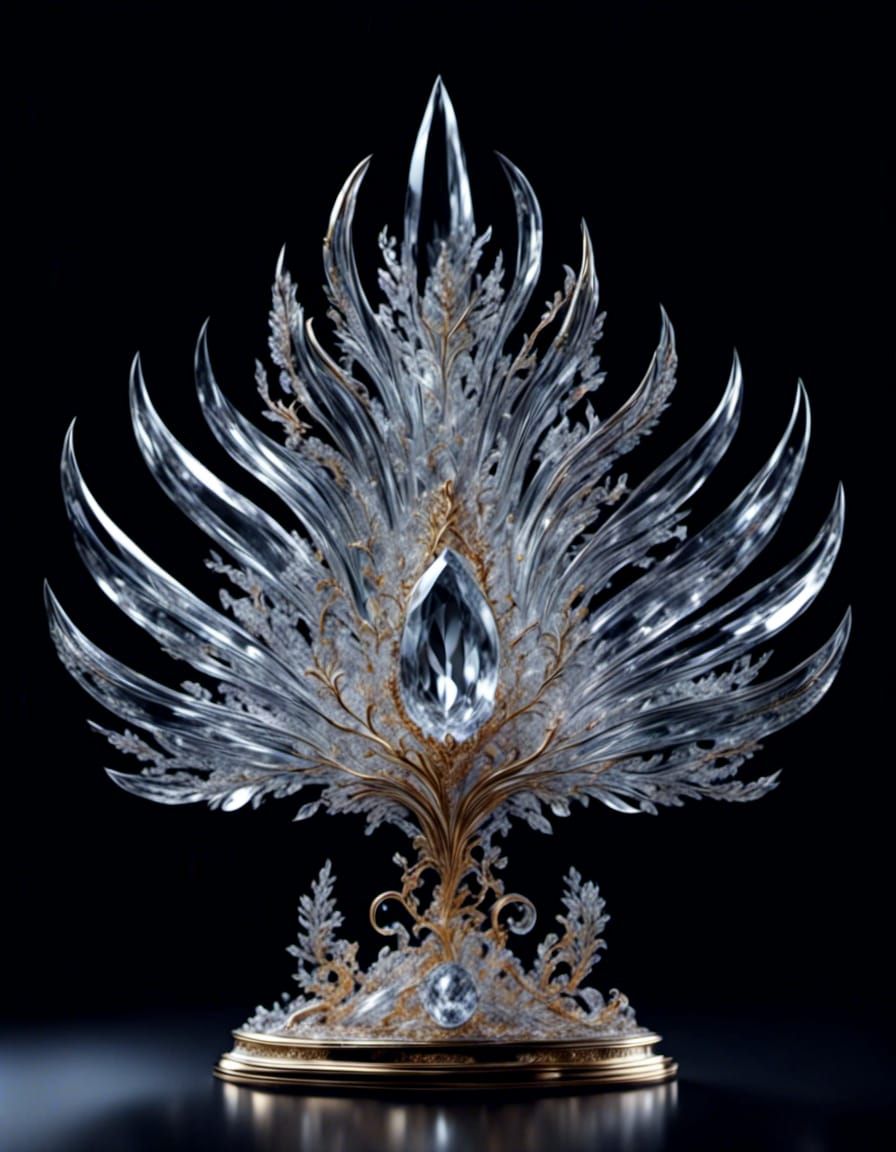 Crystal Nine-Tailed Stiletto in Royal Palace: 3D Render