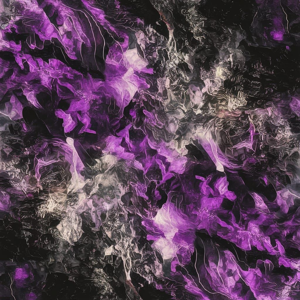 Frigid Obsidian Moonlit Amethyst Texture Painting