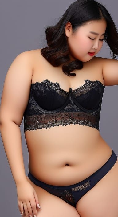 Chubby Asian Girl in Cotton Underwear