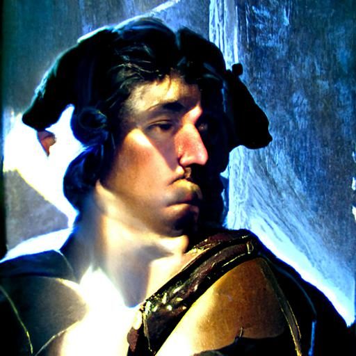 Noble Hector in Reflection: Baroque Oil Painting
