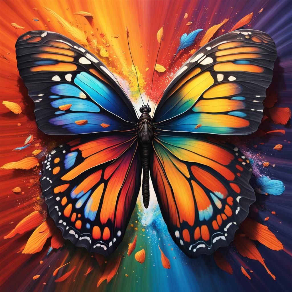 Butterfly Wing: Love, Peace, Pain in Hyperrealism