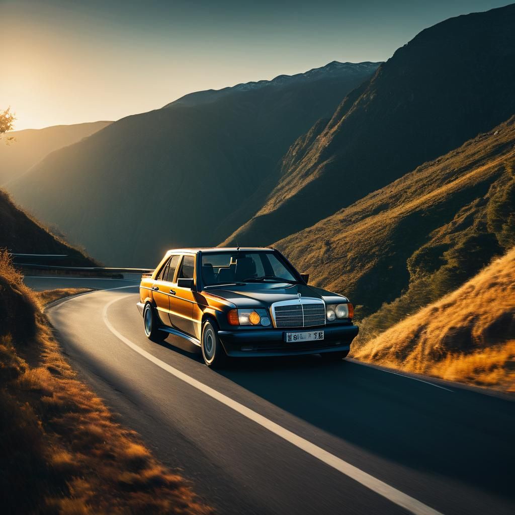 Mercedes 190E EVO II at Sunset: Cinematic Car Photography
