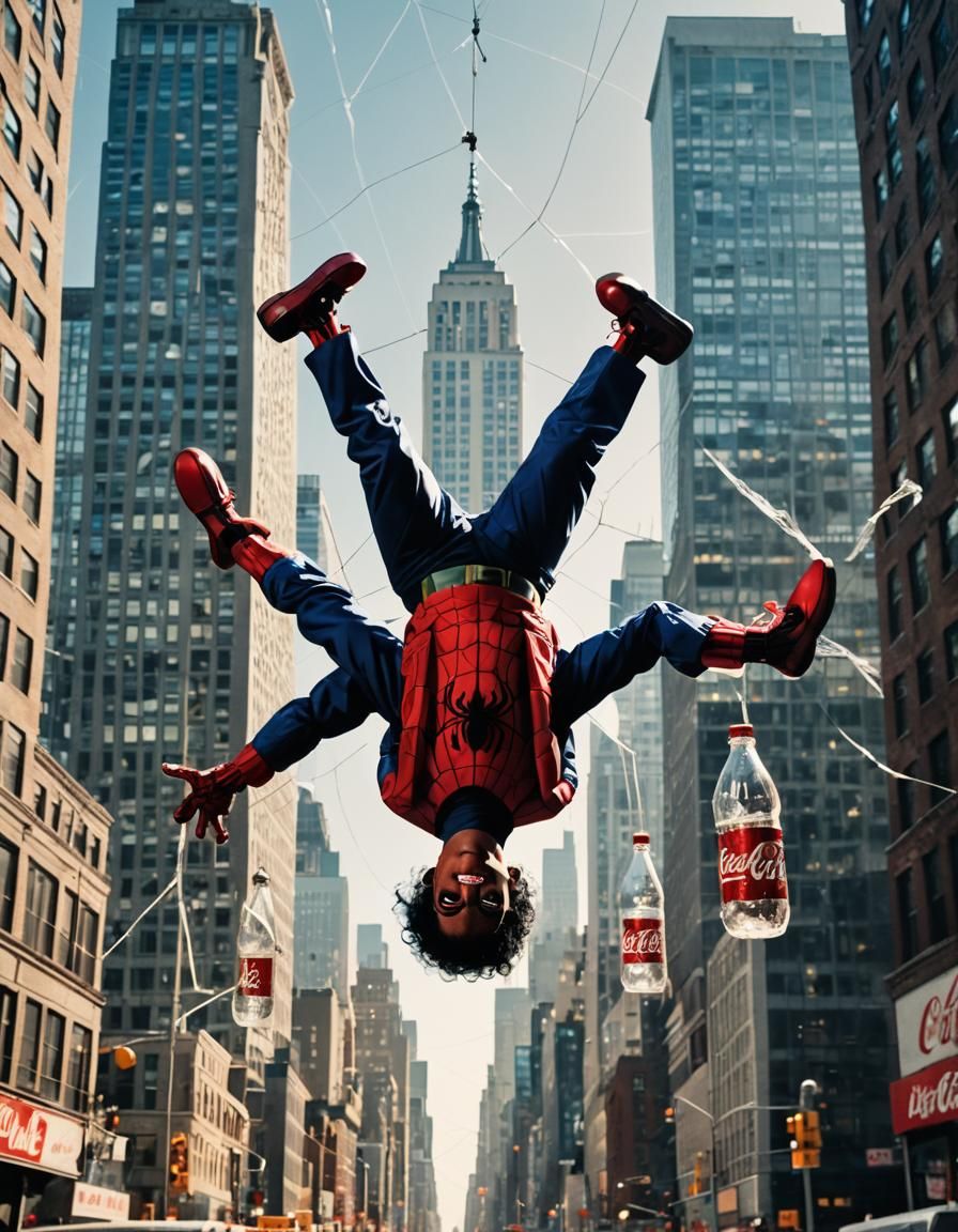 Michael Jackson as Spider-Man in Lomographic New York