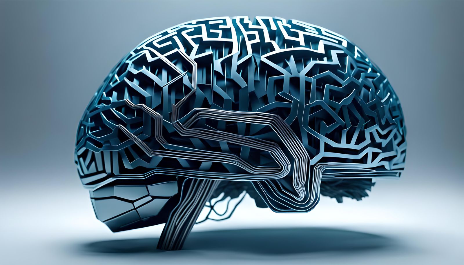 Kirigami Brain with Fibre-Optic Wires and Glass