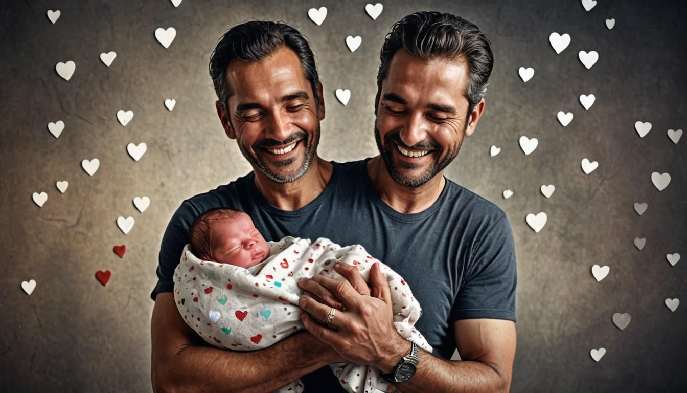Father and Newborn Son Surrounded by Love