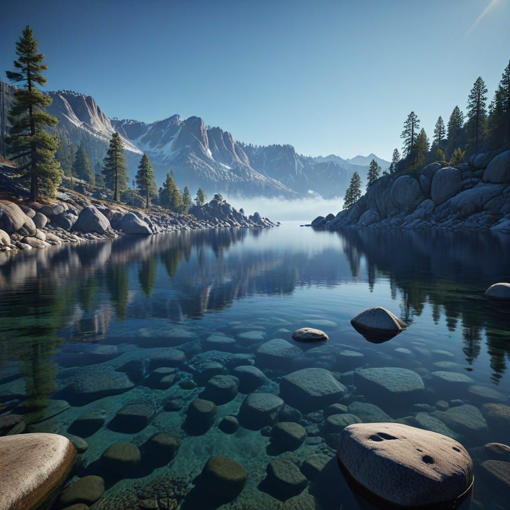 Breathtaking Lake Tahoe Landscape in Photorealistic Style